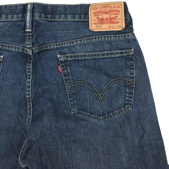 Levi's 569 Loose Straight Fit Denim Jeans Sz 36x31 - Picture 5 of 8